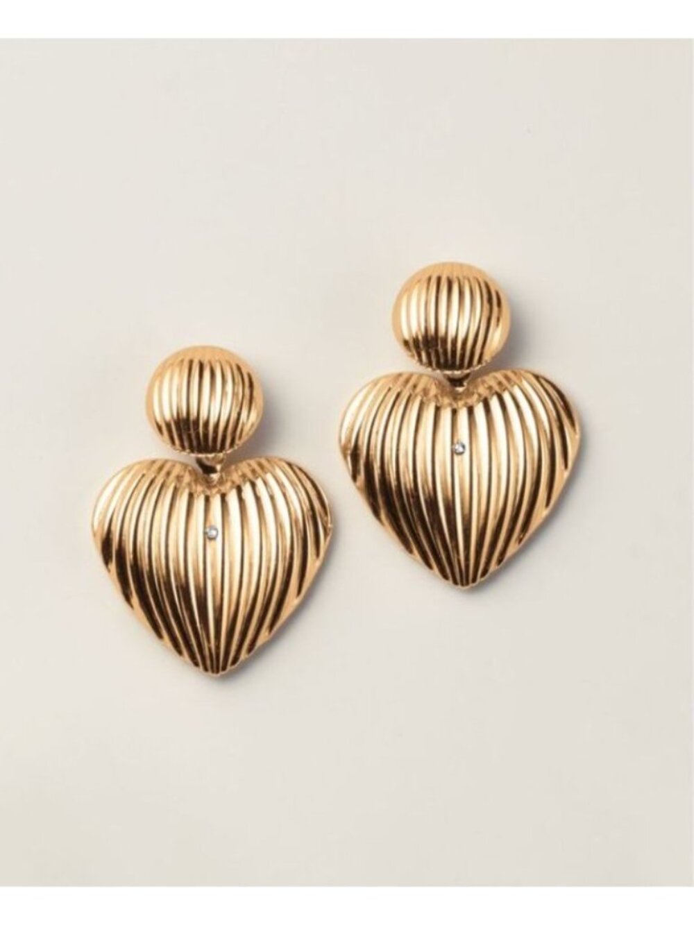 Avon 1886 Rippled Heart Statement Earrings-New In Box